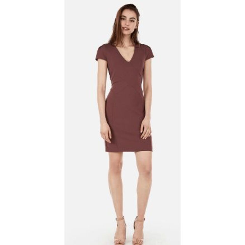 Express Tulip Sleeve Sheath Dress NWT Medium Mauve Rose  I